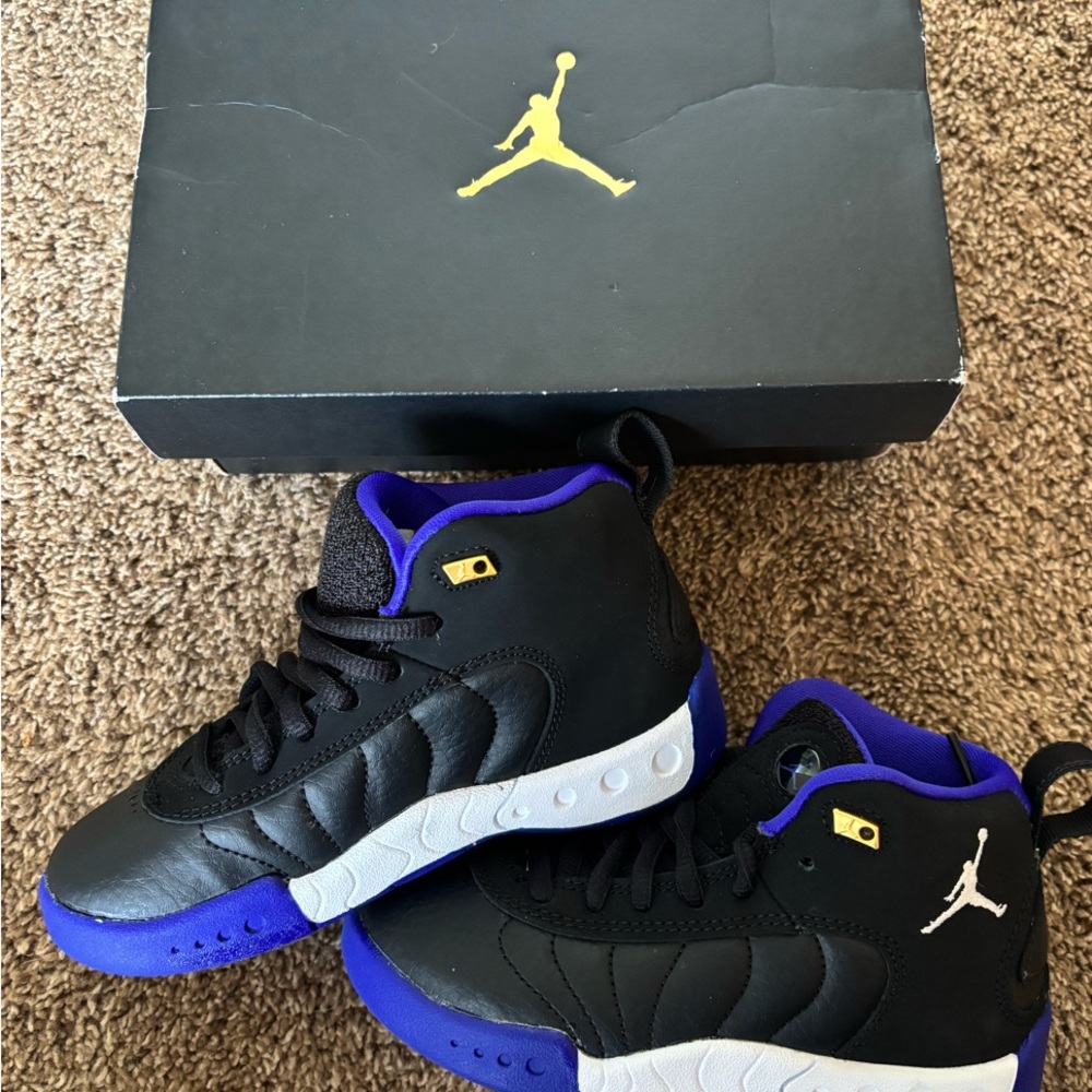 Air Jordan Black and Purple Sneakers
